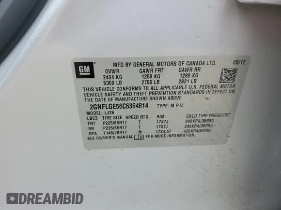 ✅ 2012 Chevrolet Equinox LTZ • VIN: 2GNFLGE56C6364814 • Лот: 90635095. Опубликован ранее на Copart с пробегом 222 740 миль. Бесплатный доступ к архиву аукционных продаж из США и подробный отчёт об истории автомобиля на DreamBid. Изображение 13.