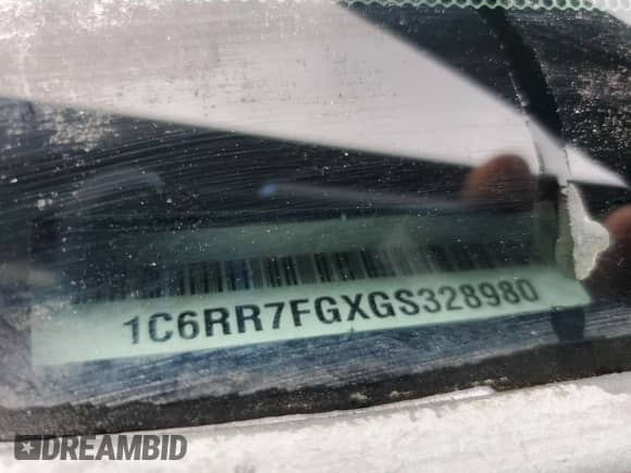 2016 Ram 1500 Express with VIN 1C6RR7FGXGS328980, listed as a Copart auction lot 69253445 with Not provided miles and Salvage title. Bid and sale history available at DreamBid. Image 12.