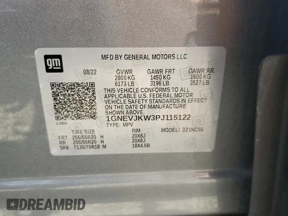 ✅ 2023 Chevrolet Traverse RS • VIN: 1GNEVJKW3PJ115122 • Lot: 64860315. Wystawiony na Copart z przebiegiem 38 319 mil. Bezpłatny archiwum sprzedaży aukcyjnych z USA i szczegółowy raport historii pojazdu na DreamBid. Zdjęcie 13.