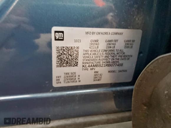 ✅ 2024 Buick Encore GX Preferred • VIN: KL4AMBS21RB077488 • Лот: 85430045. Опубликован ранее на Copart с пробегом 28 987 миль. Бесплатный доступ к архиву аукционных продаж из США и подробный отчёт об истории автомобиля на DreamBid. Изображение 13.