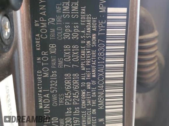 ✅ 2010 Hyundai Veracruz Limited • VIN: KM8NU4CCXAU128307 • Lot: 82759195. Listed on Copart with 162,937 mi. Free auction sales archive from the USA and detailed vehicle history report at DreamBid. Image 13.