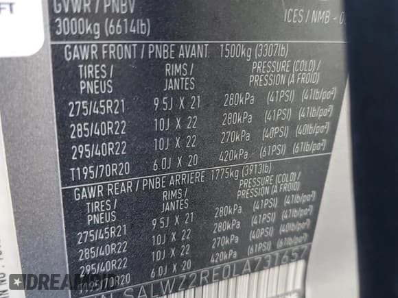 ✅ 2020 Land Rover Range Rover Sport SVR • VIN: SALWZ2RE0LA731657 • Lot: 74499814. Listed on Copart with 28,663 mi. Free auction sales archive from the USA and detailed vehicle history report at DreamBid. Image 13.