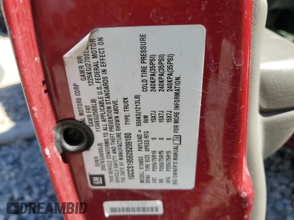 ✅ 2002 Chevrolet S-10 Fleet • VIN: 1GCCS195828209180 • Лот: 50189065. Опубликован ранее на Copart с пробегом Не указан. Бесплатный доступ к архиву аукционных продаж из США и подробный отчёт об истории автомобиля на DreamBid. Изображение 14.