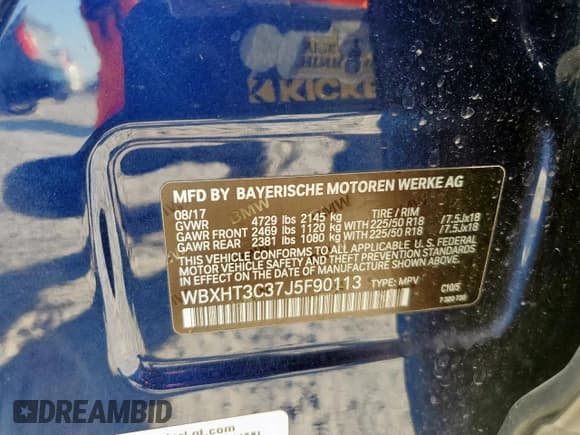 ✅ 2018 BMW X1 xDrive28i • VIN: WBXHT3C37J5F90113 • Lot: 82421275. Listed on Copart with 97,970 mi. Free auction sales archive from the USA and detailed vehicle history report at DreamBid. Image 12.