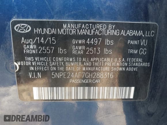 ✅ 2016 Hyundai Sonata SE • VIN: 5NPE24AF7GH288316 • Лот: 43258689. Опубликован ранее на IAAI с пробегом 161 631 миль. Бесплатный доступ к архиву аукционных продаж из США и подробный отчёт об истории автомобиля на DreamBid. Изображение 9.