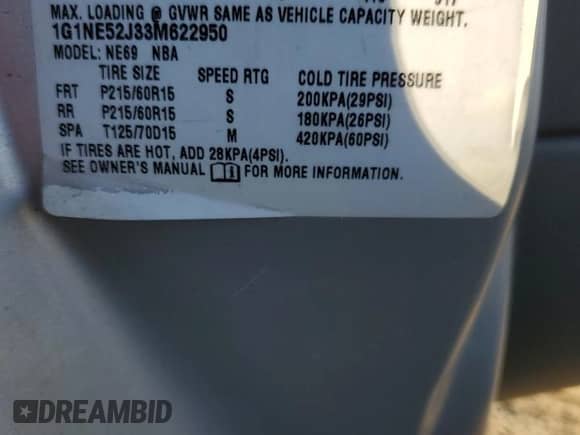 2003 Chevrolet Malibu LS with VIN 1G1NE52J33M622950, listed as a Copart auction lot 76049934 with Not provided miles and Clean title. Bid and sale history available at DreamBid. Image 15.