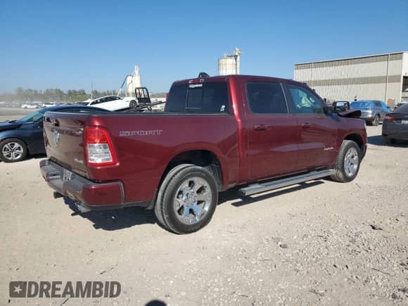 2021 Ram 1500 Big Horn with VIN 1C6SRFFT4MN621891, listed as a Copart auction lot 86900345 with 96,837 mi miles and Salvage title. Bid and sale history available at DreamBid. Image 3.