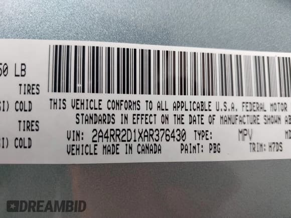 ✅ 2010 Chrysler Town & Country LX • VIN: 2A4RR2D1XAR376430 • Lot: 42317617. Wystawiony na IAAI z przebiegiem 126 450 mil. Bezpłatny archiwum sprzedaży aukcyjnych z USA i szczegółowy raport historii pojazdu na DreamBid. Zdjęcie 9.