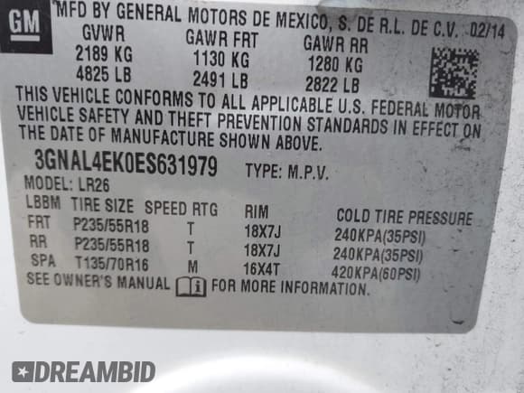 ✅ 2014 Chevrolet Captiva Sport LTZ • VIN: 3GNAL4EK0ES631979 • Lot: 42186953. Wystawiony na IAAI z przebiegiem 126 766 mil. Bezpłatny archiwum sprzedaży aukcyjnych z USA i szczegółowy raport historii pojazdu na DreamBid. Zdjęcie 9.