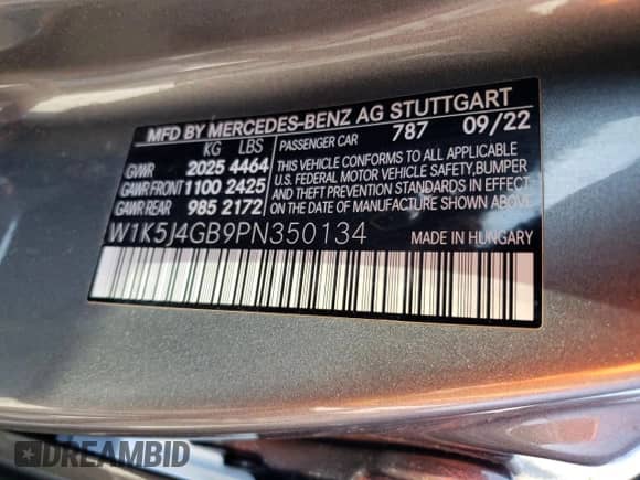 2023 Mercedes-Benz CLA 250 с VIN W1K5J4GB9PN350134, выставлен на аукционе Copart как лот 47951355 с пробегом 34 216 миль миль и Списание • Salvage title. История ставок и продаж доступна на DreamBid. Изображение 12.