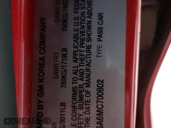 2021 Chevrolet Spark LS with VIN KL8CA6SA6MC700802, listed as a Copart auction lot 91022275 with 105,401 mi miles and Clean title. Bid and sale history available at DreamBid. Image 12.