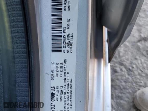 ✅ 2012 Dodge Avenger SE • VIN: 1C3CDZAB3CN196954 • Лот: 75517424. Опубликован ранее на Copart с пробегом 92 060 миль. Бесплатный доступ к архиву аукционных продаж из США и подробный отчёт об истории автомобиля на DreamBid. Изображение 15.