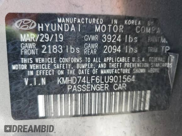 2020 Hyundai Elantra SE с VIN KMHD74LF6LU901564, выставлен на аукционе Copart как лот 90532485 с пробегом 86 398 миль миль и На запчасти • Non repairable. История ставок и продаж доступна на DreamBid. Изображение 13.