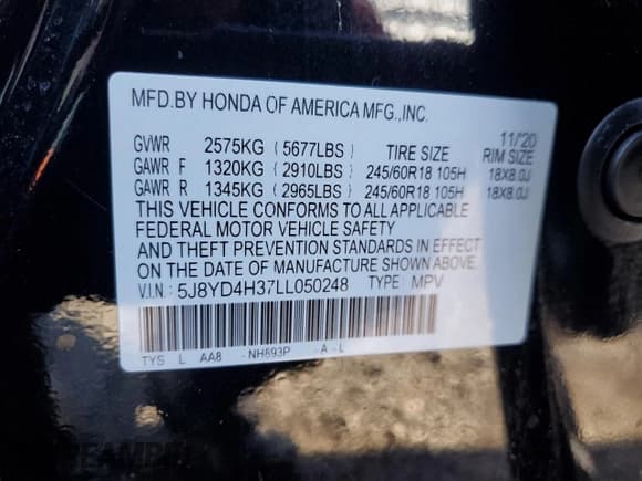 ✅ 2020 Acura MDX • VIN: 5J8YD4H37LL050248 • Lot: 45210785. Listed on Copart with 57,671 mi. Free auction sales archive from the USA and detailed vehicle history report at DreamBid. Image 13.