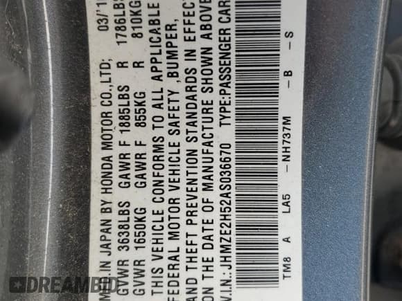 ✅ 2010 Honda Insight LX • VIN: JHMZE2H52AS036670 • Lot: 80099915. Wystawiony na Copart z przebiegiem 100 193 mil. Bezpłatny archiwum sprzedaży aukcyjnych z USA i szczegółowy raport historii pojazdu na DreamBid. Zdjęcie 14.