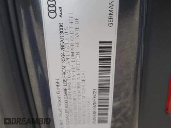 ✅ 2021 Audi RS 7 • VIN: WUAPCBF29MN906721 • Лот: 84500694. Опубликован ранее на Copart с пробегом 31 260 миль. Бесплатный доступ к архиву аукционных продаж из США и подробный отчёт об истории автомобиля на DreamBid. Изображение 15.