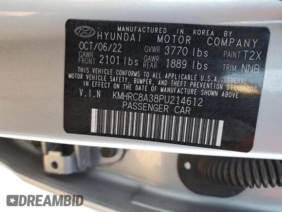 ✅ 2023 Hyundai Venue Limited • VIN: KMHRC8A38PU214612 • Lot: 87920445. Listed on Copart with 40,785 mi. Free auction sales archive from the USA and detailed vehicle history report at DreamBid. Image 16.