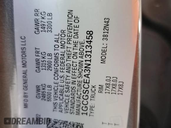 ✅ 2022 Chevrolet Colorado 2WD LT • VIN: 1GCGSCEA3N1313458 • Lot: 93673035. Listed on Copart with 39,107 mi. Free auction sales archive from the USA and detailed vehicle history report at DreamBid. Image 14.