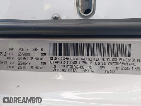 ✅ 2020 Jeep Cherokee Limited • VIN: 1C4PJMDX1LD604499 • Lot: 43556843. Wystawiony na IAAI z przebiegiem 61 357 mil. Bezpłatny archiwum sprzedaży aukcyjnych z USA i szczegółowy raport historii pojazdu na DreamBid. Zdjęcie 9.