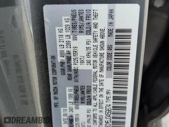 ✅ 2018 Mazda CX-5 Touring • VIN: JM3KFBCM5J0459874 • Lot: 90815755. Wystawiony na Copart z przebiegiem 93 273 mil. Bezpłatny archiwum sprzedaży aukcyjnych z USA i szczegółowy raport historii pojazdu na DreamBid. Zdjęcie 13.