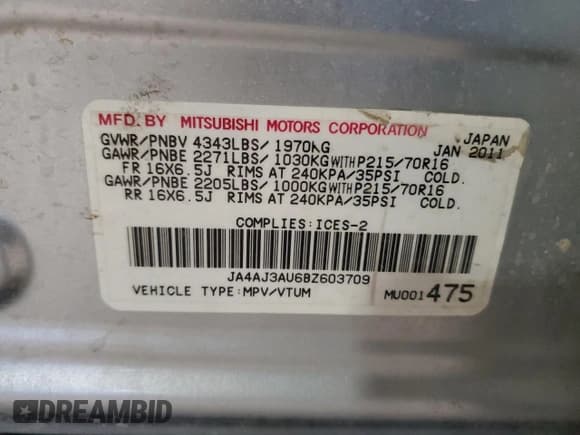 ✅ 2011 Mitsubishi Outlander Sport SE • VIN: JA4AJ3AU6BZ603709 • Lot: 78532204. Wystawiony na Copart z przebiegiem 231 418 mil. Bezpłatny archiwum sprzedaży aukcyjnych z USA i szczegółowy raport historii pojazdu na DreamBid. Zdjęcie 13.