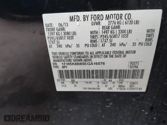 ✅ 2014 Ford Explorer • VIN: 1FM5K8B85EGA16576 • Lot: 43568783. Wystawiony na IAAI z przebiegiem 206 877 mil. Bezpłatny archiwum sprzedaży aukcyjnych z USA i szczegółowy raport historii pojazdu na DreamBid. Zdjęcie 9.