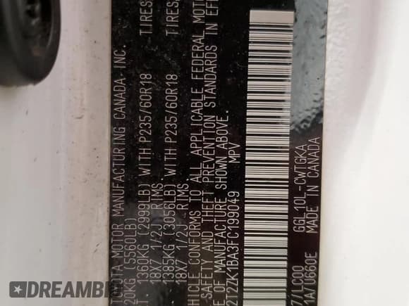 ✅ 2015 Lexus RX 350 • VIN: 2T2ZK1BA3FC199049 • Lot: 58861065. Listed on Copart with 147,958 mi. Free auction sales archive from the USA and detailed vehicle history report at DreamBid. Image 12.