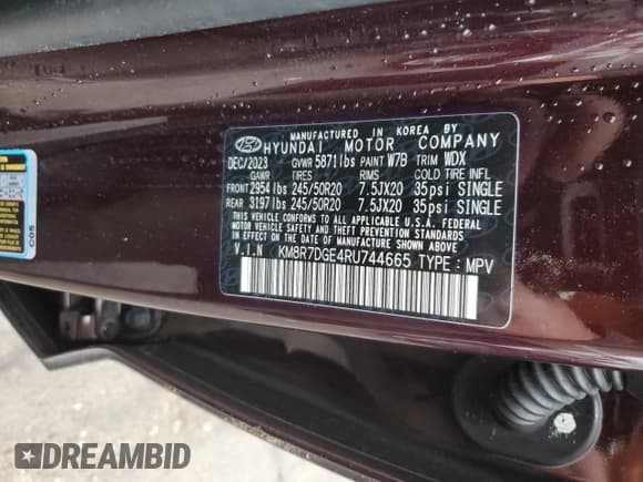 ✅ 2024 Hyundai Palisade Calligraphy • VIN: KM8R7DGE4RU744665 • Лот: 81911564. Опубликован ранее на Copart с пробегом 9 384 миль. Бесплатный доступ к архиву аукционных продаж из США и подробный отчёт об истории автомобиля на DreamBid. Изображение 13.
