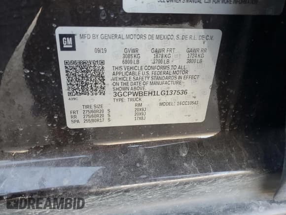 ✅ 2020 Chevrolet Silverado 1500 Custom • VIN: 3GCPWBEH1LG137536 • Lot: 72435284. Wystawiony na Copart z przebiegiem 78 881 mil. Bezpłatny archiwum sprzedaży aukcyjnych z USA i szczegółowy raport historii pojazdu na DreamBid. Zdjęcie 14.
