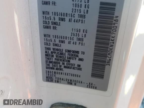 ✅ 2019 Nissan NV200 S • VIN: 3N6CM0KN1KK700984 • Lot: 69925203. Wystawiony na Copart z przebiegiem 184 788 mil. Bezpłatny archiwum sprzedaży aukcyjnych z USA i szczegółowy raport historii pojazdu na DreamBid. Zdjęcie 13.