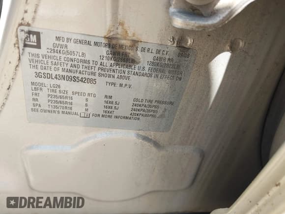 ✅ 2009 Saturn VUE XE • VIN: 3GSDL43N09S542085 • Lot: 42608972. Listed on IAAI with 186,046 mi. Free auction sales archive from the USA and detailed vehicle history report at DreamBid. Image 9.