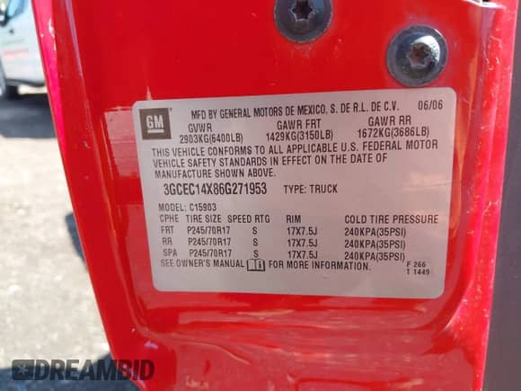 2006 Chevrolet Silverado 1500 Work Truck с VIN 3GCEC14X86G271953, выставлен на аукционе IAAI как лот 42555965 с пробегом 109 324 миль миль и . История ставок и продаж доступна на DreamBid. Изображение 9.