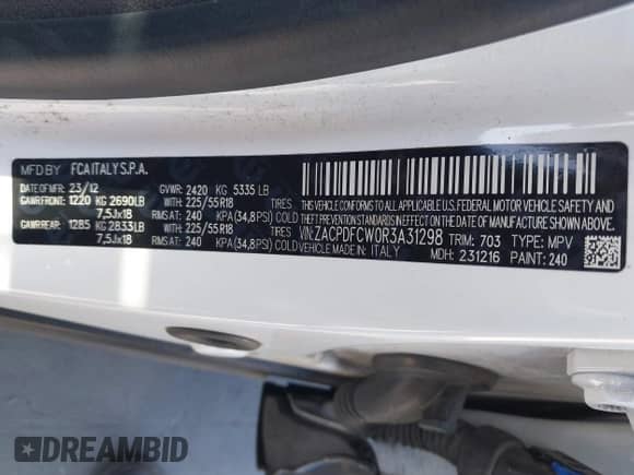 2024 Dodge Hornet R/T z VIN ZACPDFCW0R3A31298, wystawiony jako IAAI lot #42078121 z przebiegiem 44 784 mil mil oraz . Historia ofert i sprzedaży dostępna na DreamBid. Obrazek 9.