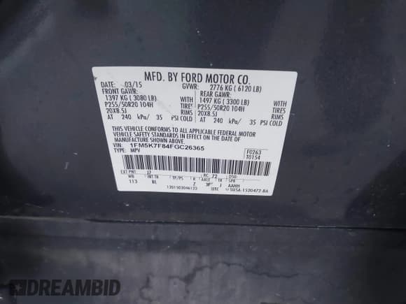 ✅ 2015 Ford Explorer Limited • VIN: 1FM5K7F84FGC26365 • Lot: 43528889. Wystawiony na IAAI z przebiegiem 220 477 mil. Bezpłatny archiwum sprzedaży aukcyjnych z USA i szczegółowy raport historii pojazdu na DreamBid. Zdjęcie 9.