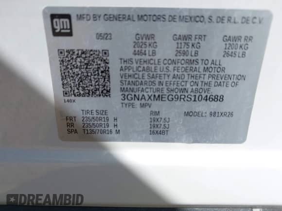 2024 Chevrolet Equinox RS with VIN 3GNAXMEG9RS104688, listed as a IAAI auction lot 43479316 with 36,166 mi miles and . Bid and sale history available at DreamBid. Image 9.