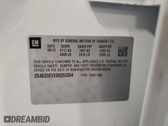 ✅ 2013 Buick Regal Turbo Premium 1 • VIN: 2G4GS5EVXD9250394 • Lot: 90720535. Wystawiony na Copart z przebiegiem 143 478 mil. Bezpłatny archiwum sprzedaży aukcyjnych z USA i szczegółowy raport historii pojazdu na DreamBid. Zdjęcie 12.