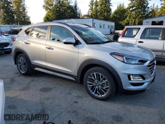 2021 Hyundai Tucson Limited with VIN KM8J3CAL1MU380871, listed as a Copart auction lot 82247005 with 27,227 mi miles and Salvage title. Bid and sale history available at DreamBid. Image 4.