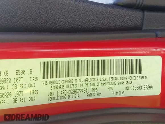 ✅ 2017 Dodge Durango GT • VIN: 1C4RDHDG2HC724641 • Lot: 43354128. Listed on IAAI with 100,524 mi. Free auction sales archive from the USA and detailed vehicle history report at DreamBid. Image 9.