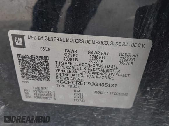 ✅ 2018 Chevrolet Silverado 1500 LT • VIN: 3GCPCREC9JG405137 • Lot: 43514530. Wystawiony na IAAI z przebiegiem 160 339 mil. Bezpłatny archiwum sprzedaży aukcyjnych z USA i szczegółowy raport historii pojazdu na DreamBid. Zdjęcie 9.