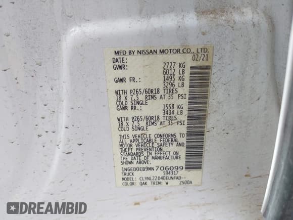 ✅ 2021 Nissan Frontier SV • VIN: 1N6ED0EB9MN706099 • Лот: 42169077. Опубликован ранее на IAAI с пробегом 44 349 миль. Бесплатный доступ к архиву аукционных продаж из США и подробный отчёт об истории автомобиля на DreamBid. Изображение 9.