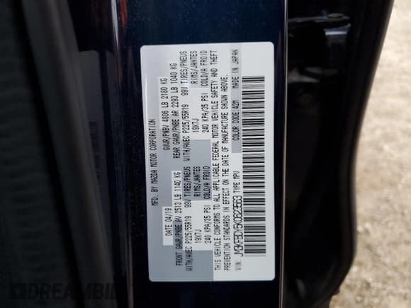 ✅ 2019 Mazda CX-5 Grand Touring Reserve • VIN: JM3KFBDY5K0623563 • Лот: 87201865. Опубликован ранее на Copart с пробегом 46 313 миль. Бесплатный доступ к архиву аукционных продаж из США и подробный отчёт об истории автомобиля на DreamBid. Изображение 13.