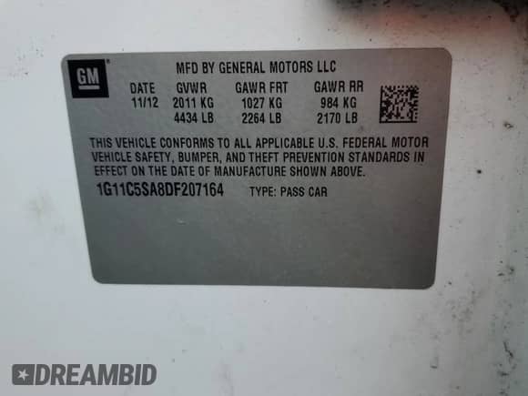 2013 Chevrolet Malibu LT z VIN 1G11C5SA8DF207164, wystawiony jako Copart lot #44218865 z przebiegiem 202 017 mil mil oraz Nie do naprawy • Non repairable. Historia ofert i sprzedaży dostępna na DreamBid. Obrazek 12.