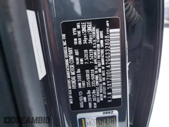 ✅ 2016 Hyundai Santa Fe Limited • VIN: 5XYZUDLA2GG332808 • Lot: 42789735. Wystawiony na Copart z przebiegiem 181 547 mil mil. Skorzystaj z bezpłatnego archiwum sprzedaży aukcyjnych z USA i zobacz szczegółowy raport historii pojazdu na DreamBid. Zdjęcie 12.