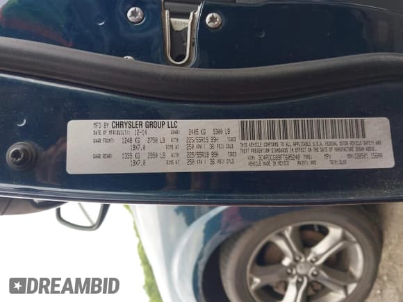 ✅ 2015 Dodge Journey Crossroad • VIN: 3C4PDCGB9FT605240 • Lot: 42634122. Listed on IAAI with 166,548 mi. Free auction sales archive from the USA and detailed vehicle history report at DreamBid. Image 9.