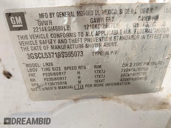 ✅ 2009 Saturn VUE XR • VIN: 3GSCL53719S595073 • Лот: 43500753. Опубликован ранее на IAAI с пробегом Не указан. Бесплатный доступ к архиву аукционных продаж из США и подробный отчёт об истории автомобиля на DreamBid. Изображение 9.