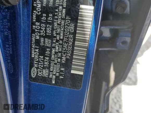 ✅ 2015 Hyundai Accent GS • VIN: KMHCT5AE7FU202701 • Лот: 71743093. Опубликован ранее на Copart с пробегом 59 039 миль. Бесплатный доступ к архиву аукционных продаж из США и подробный отчёт об истории автомобиля на DreamBid. Изображение 12.