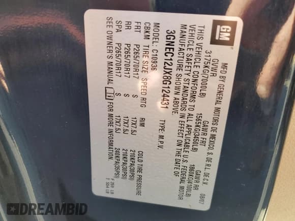 ✅ 2008 Chevrolet Avalanche 1LT • VIN: 3GNEC12JX8G124431 • Лот: 73767814. Опубликован ранее на Copart с пробегом Не указан. Бесплатный доступ к архиву аукционных продаж из США и подробный отчёт об истории автомобиля на DreamBid. Изображение 13.