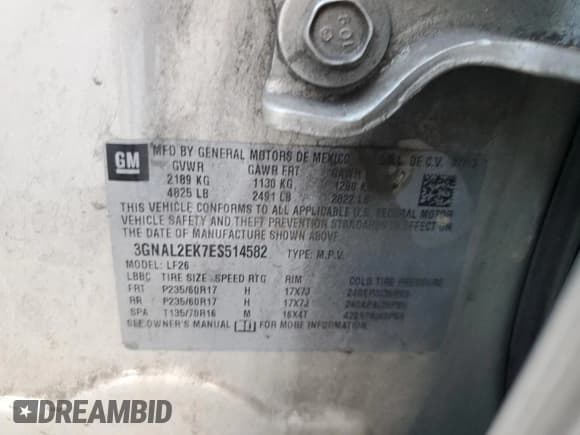 ✅ 2014 Chevrolet Captiva Sport LS • VIN: 3GNAL2EK7ES514582 • Lot: 78397674. Wystawiony na Copart z przebiegiem 174 351 mil. Bezpłatny archiwum sprzedaży aukcyjnych z USA i szczegółowy raport historii pojazdu na DreamBid. Zdjęcie 14.