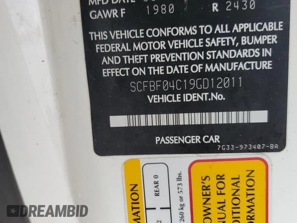 ✅ 2009 Aston Martin Vantage • VIN: SCFBF04C19GD12011 • Lot: 74041554. Wystawiony na Copart z przebiegiem 14 985 mil. Bezpłatny archiwum sprzedaży aukcyjnych z USA i szczegółowy raport historii pojazdu na DreamBid. Zdjęcie 13.