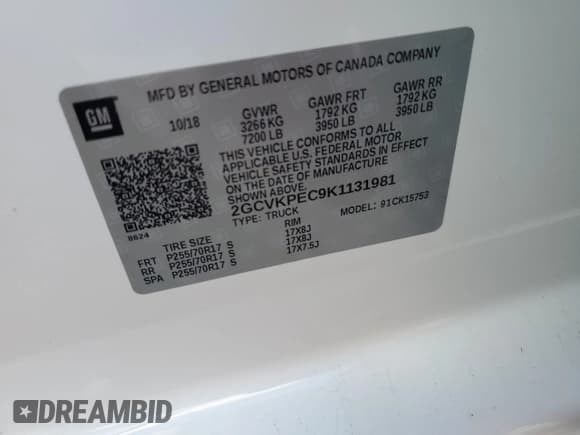 ✅ 2019 Chevrolet Silverado 1500 LT • VIN: 2GCVKPEC9K1131981 • Лот: 69403305. Опубликован ранее на Copart с пробегом 139 414 миль. Бесплатный доступ к архиву аукционных продаж из США и подробный отчёт об истории автомобиля на DreamBid. Изображение 12.